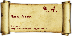 Mars Ahmed névjegykártya